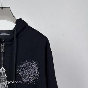 CHROME HEARTS水彩ドリル貼り3 D立体彩刺繍カップルカジュアルカーディガン衛衣