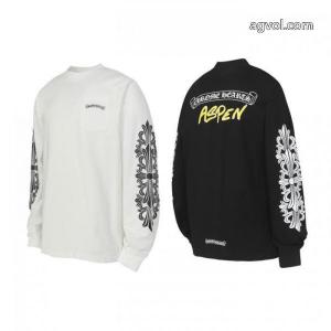 Chrome Heartsサンスクリットプリント爆金長袖Tシャツ