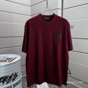 CHROME HEARTS馬蹄サンスクリット文字パールデザイン工芸ラウンドネックTシャツ