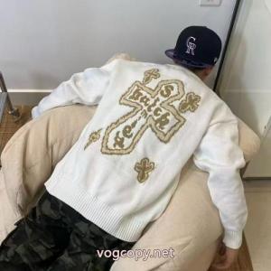 CHROME HEARTS25 SS新作ジャカードゆったりワイド版秋冬ニット長袖プルオーバーセーター男女同型