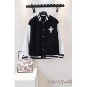 CHROME HEARTS男女カップルの重ポンドウール刺繍野球服ジャケット