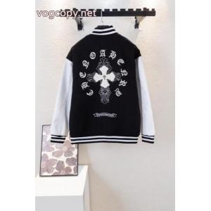 CHROME HEARTS男女カップルの重ポンドウール刺繍野球服ジャケット