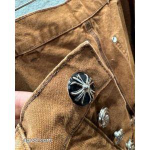 Chrome Hearts 2026新ウッドイエローアルファベット章仔合皮刺繍カップル水洗ゆったりジーンズ