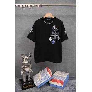 偽物 ブランド 販売オシャレ度アップ 高級感が溢れた サラサラの着心地半袖TシャツCHROME HEARTS
