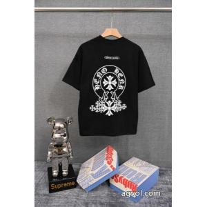 半袖Tシャツ高い人気 上品可愛い 可愛い一枚革仕立てブランド 品 激安 通販CHROME HEARTS