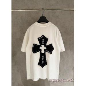 偽物 ブランド 販売ピュアな印象に 洗練デザイン 可愛いデザイン半袖シャツCHROME HEARTS