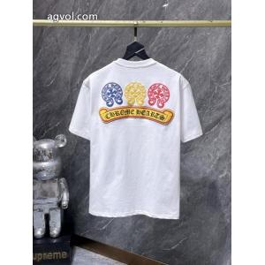 クロムハーツブランド アクセサリー 激安セレブ風  高級素材 人気定番半袖Tシャツ
