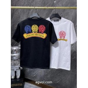 クロムハーツブランド アクセサリー 激安セレブ風  高級素材 人気定番半袖Tシャツ