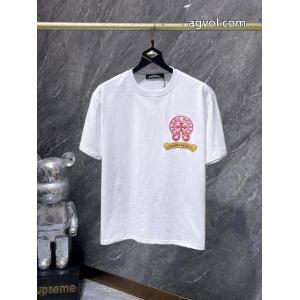 クロムハーツブランド アクセサリー 激安セレブ風  高級素材 人気定番半袖Tシャツ