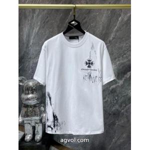 激安 通販 専門ロゴが素敵 上品スタイル 新作売切れ続出半袖TシャツCHROME HEARTS