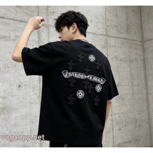 欧米韓流/雑誌  夏大人気のアイテム 人気商品は即品切れ半袖TシャツCHROME HEARTSコピー 品 ブランド