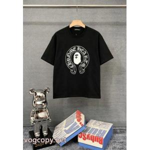 品質感 カジュアルに着こなし 日本未入荷偽物 ブランド 激安CHROME HEARTS半袖Tシャツ