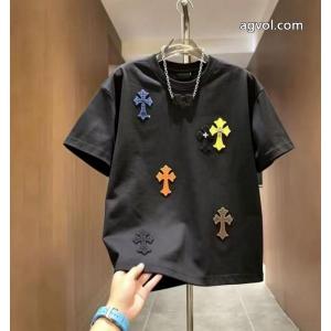 首胸ロゴ 春先に注目を集める 好感度アップ半袖Tシャツ激安 通販 専門CHROME HEARTS