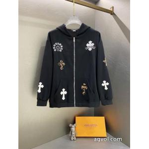 Chrome Heartsクローハートクロス刺繍ファスナーカーディガンコート