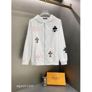 Chrome Heartsクローハートクロス刺繍ファスナーカーディガンコート
