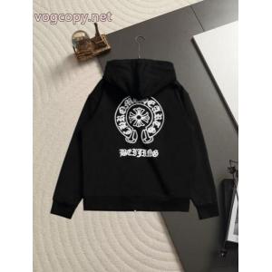 Chrome hearts chクローハート十字架馬蹄LOGO刺繍バリ細工ジッパー衛衣