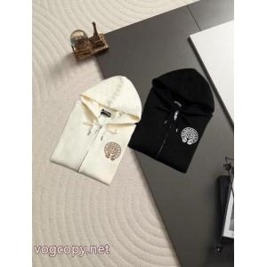 Chrome hearts chクローハート十字架馬蹄LOGO刺繍バリ細工ジッパー衛衣