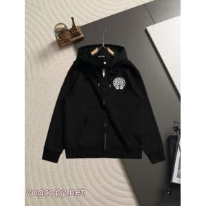 Chrome hearts chクローハート十字架馬蹄LOGO刺繍バリ細工ジッパー衛衣