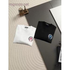 Chrome hearts chクローハート馬蹄十字架貼り皮刺繍工芸刺繍丸首パーカー