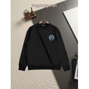 Chrome hearts chクローハート馬蹄十字架貼り皮刺繍工芸刺繍丸首パーカー