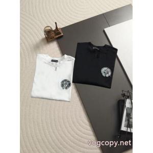 Chrome Heartsクローハートクロスクロスステッチ夏の新作オリジナルコーナーアメリカ酸洗い旧レーザー焼花ステッチカップルカジュアル半袖Tシャツ