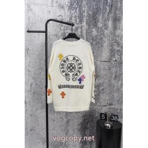 Chrome Hearts/クローハートカラークロスオーバーレザーカーディガンニット