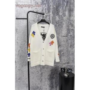 Chrome Hearts/クローハートカラークロスオーバーレザーカーディガンニット
