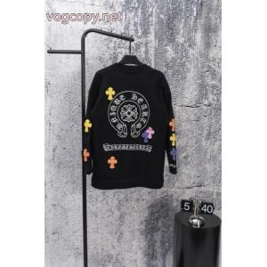 Chrome Hearts/クローハートカラークロスオーバーレザーカーディガンニット