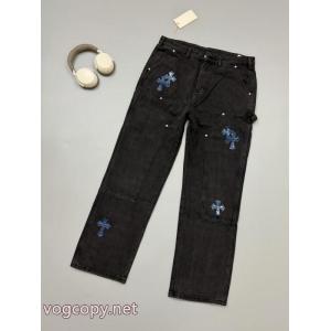 Chrome Hearts/クローハートウッドパンツ星空のレザージーンズ男女