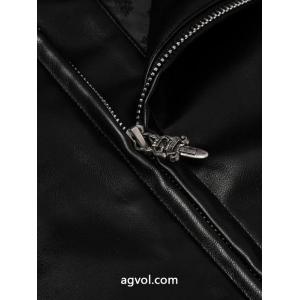 CHROME HEARTS/クローハートスタンドネックアーム宝剣刺繍レザージャケット