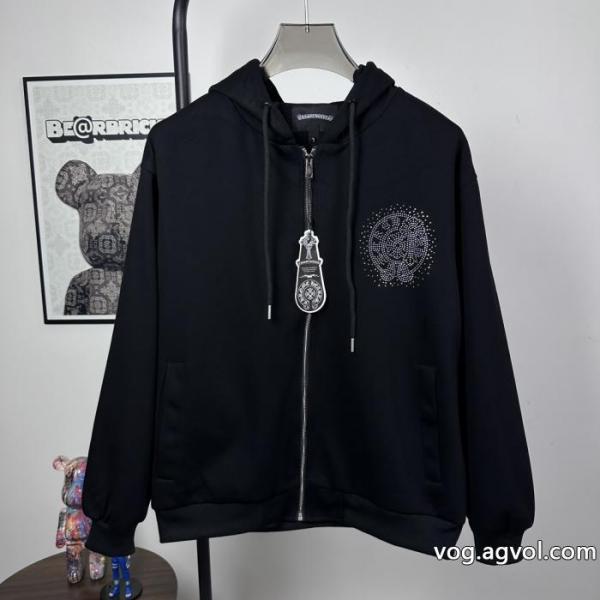 CHROME HEARTS水彩ドリル貼り3 D立体彩刺繍カップルカジュアルカーディガン衛衣 0 
