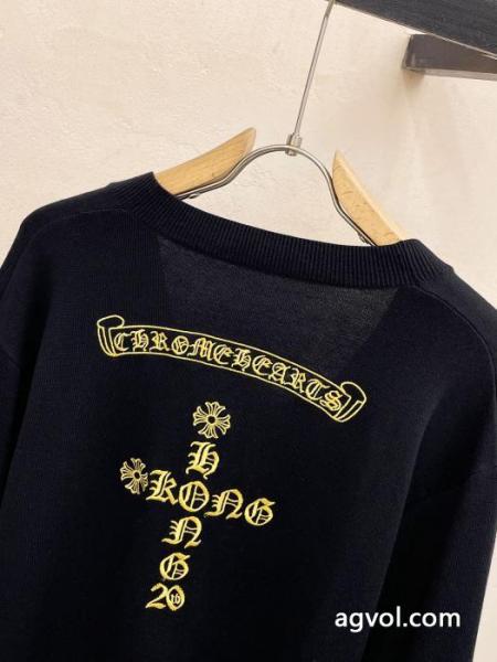 CHROME HEARTS2025秋冬定番シンプルエアリーカーディガンボトムニット 2