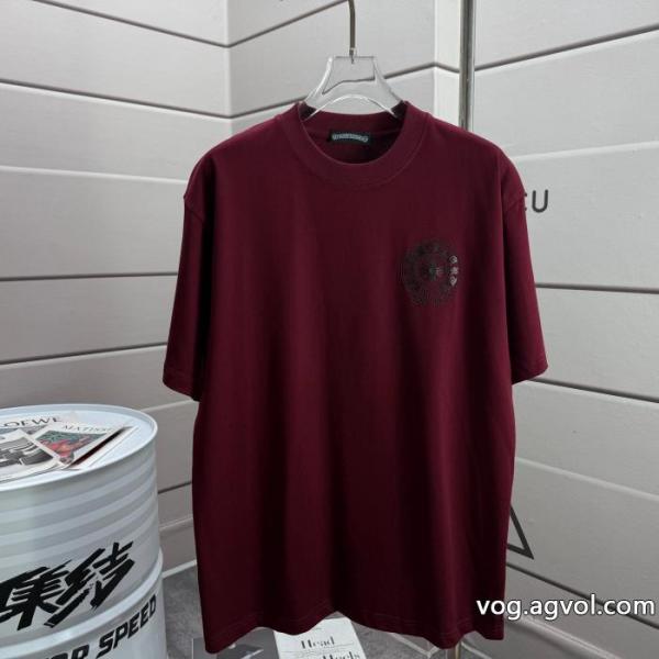 CHROME HEARTS馬蹄サンスクリット文字パールデザイン工芸ラウンドネックTシャツ 0
