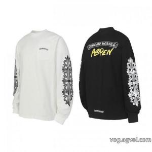 Chrome Heartsサンスクリットプリント爆金長袖Tシャツ
