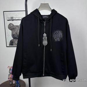 CHROME HEARTS水彩ドリル貼り3 D立体彩刺繍カップルカジュアルカーディガン衛衣