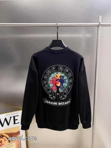 CHROME HEARTS2025秋冬新作クロス貼り刺繍ラウンドネック長袖パーカー 5 