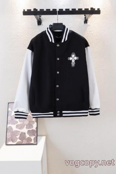 CHROME HEARTS男女カップルの重ポンドウール刺繍野球服ジャケット 1