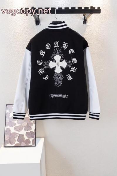 CHROME HEARTS男女カップルの重ポンドウール刺繍野球服ジャケット 4