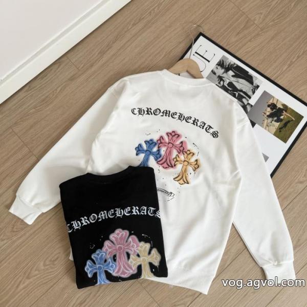 Chrome Hearts眩しい十字架ラウンドネックカバーヘッドパーカー 0