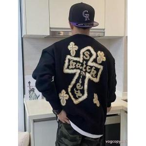CHROME HEARTS25 SS新作ジャカードゆったりワイド版秋冬ニット長袖プルオーバーセーター男女同型