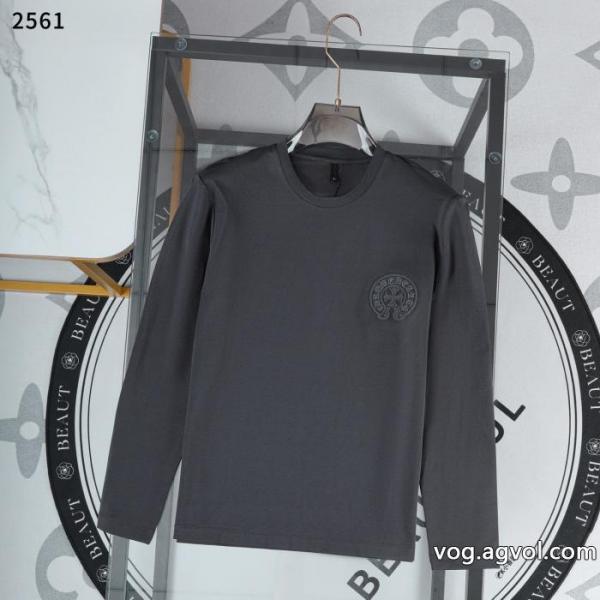 セレブも多数愛用 2026年秋冬流行ファッション 2026冬更新人気商品CHROME HEARTS長袖Tシャツブランド 通販店 0 