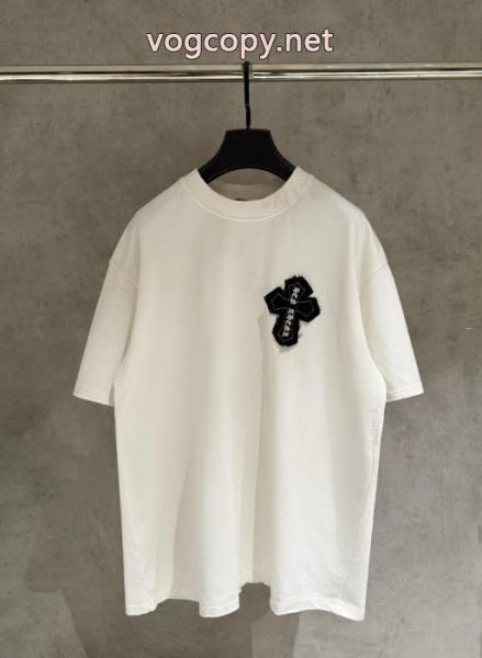 偽物 ブランド 販売ピュアな印象に 洗練デザイン 可愛いデザイン半袖シャツCHROME HEARTS 3