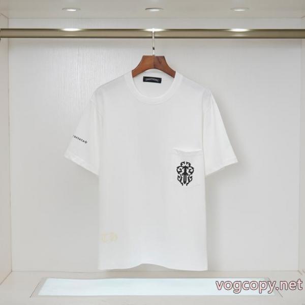 肌触りの気持ちい〜  激安大特価得価 定番のストリートスタイル半袖TシャツCHROME HEARTS激安 ブランド 通販 5 