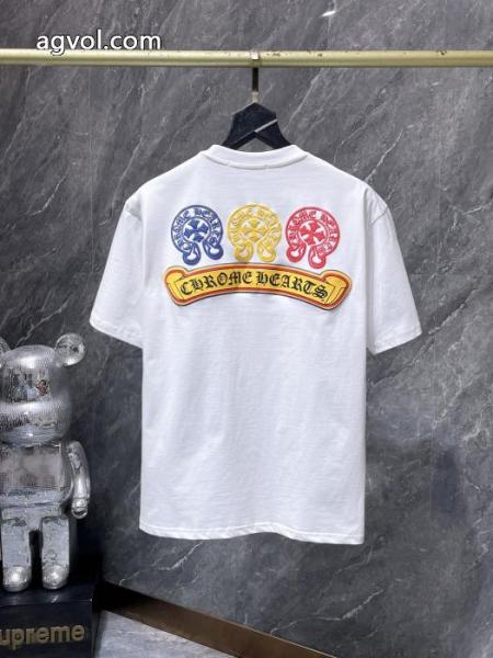 クロムハーツブランド アクセサリー 激安セレブ風 高級素材 人気定番半袖Tシャツ 1