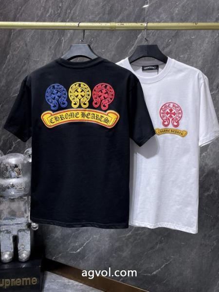 クロムハーツブランド アクセサリー 激安セレブ風 高級素材 人気定番半袖Tシャツ 3