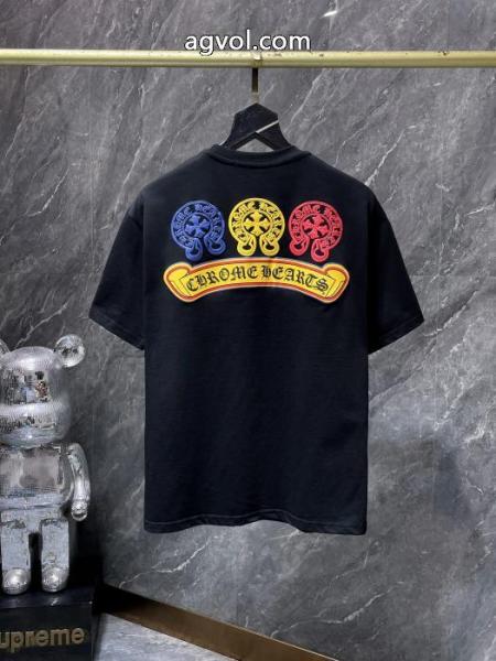 クロムハーツブランド アクセサリー 激安セレブ風 高級素材 人気定番半袖Tシャツ 4
