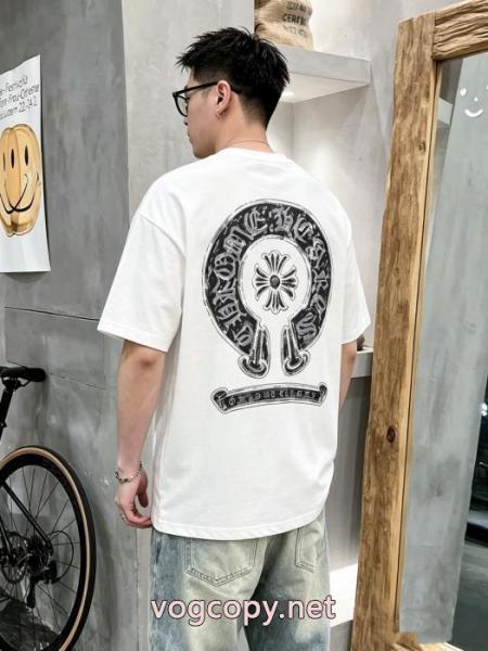 ブランド コピー バック半袖Tシャツ高品質 スタイリッシュ 在庫確保済CHROME HEARTS 5 