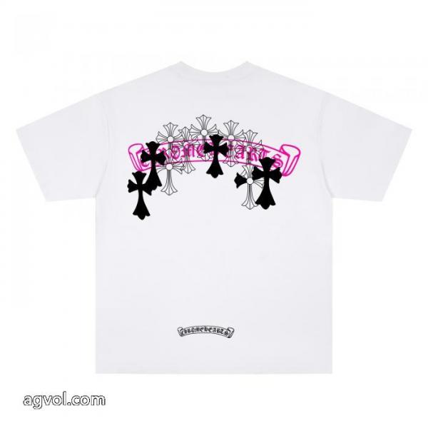 偽物 ブランド半袖TシャツCHROME HEARTSストリート系 やっぱり欲しい即発送 2026最新入荷 3
