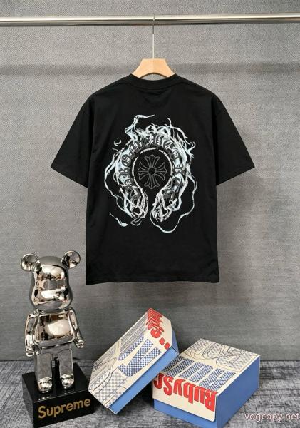 半袖Tシャツスタイリッシュ 夏に爆発的な人気 格好いいCHROME HEARTS激安 ブランド 0 