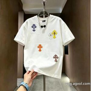 首胸ロゴ 春先に注目を集める 好感度アップ半袖Tシャツ激安 通販 専門CHROME HEARTS